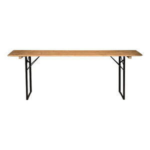 Biergarten Dining <b>Table</b> <b>with</b> Rustic Wooden Top and Black Metal Folding <b>Legs</b> Handcrafted Event <b>Table</b> for Weddings Gatherings - Product Image 1