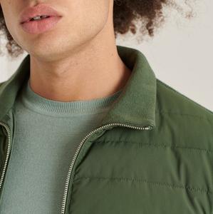 Vestes matelassées pour hommes Col rabattu Ceinture élastique verte Vestes matelassées coupe-vent à la mode Vestes à fermeture éclair - Product Image 4