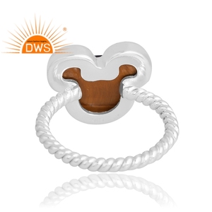 Best Selling 925 Sterling Silver Natural <b>Tiger</b> <b>Eye</b> Yellow Gemstone <b>Ring</b> Custom Design Jewelry For Women Gift For Her - Product Image 2