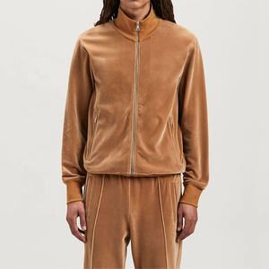 Ensemble de survêtement unisexe personnalisé avec logo, imprimé par transfert thermique, en velours uni, style vintage, 2 pièces, pour la vente en gros - Product Image 5