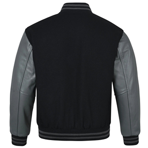 Veste polaire personnalisée, style baseball universitaire, mode hiver, 100% coton polaire, bouton en corne, logo chauffant, position avant - Product Image 3