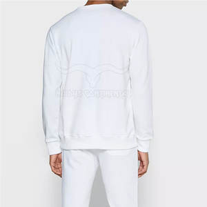 Vente en gros Sweat-shirt à fermeture éclair Sweat-shirt blanc 2 pièces Sports Gym Jogging pour hommes Survêtements à fermeture éclair - Product Image 2