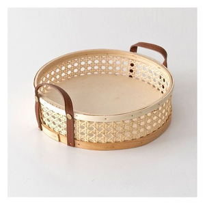 2025 Eco-Chic Woven <b>Rattan</b> & Natural Rope Round Tray Handmade Home Decor for Coffee <b>Table</b> & <b>Dining</b> Organization Sea Grass - Product Image 4