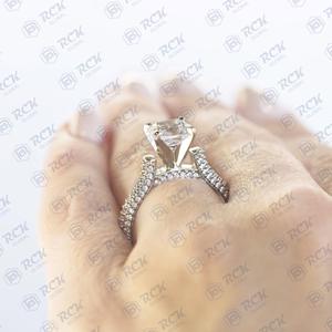 Anillo de moissanita de Halo oculto con corte de cojín de oro blanco sólido de 18 quilates para mujer 2,00 TCW para bodas o regalos - Product Image 5