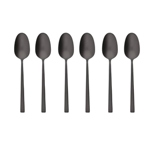 Juego de cubiertos de acero negro mate de acero con espejo, cubiertos adecuados para restaurante, Hotel, cuchara para servir cena de boda - Product Image 1