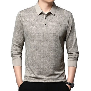 เสื้อแขนยาวผู้ชาย, เสื้อโปโลสีทึบระบายอากาศได้ดีสวมใส่สบายอเนกประสงค์ใหม่ - Product Image 3