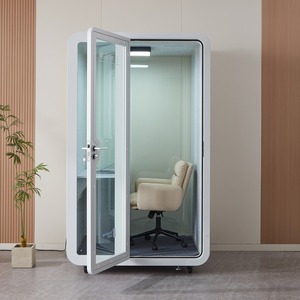 Solo Office Sound Booth Pod Audio Privacy, Mobile Roller with Desk LED Light - Product Image 3
