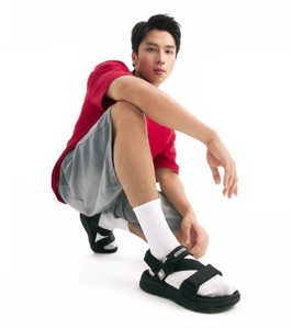 Sandales de sport décontractées à bout ouvert avec sangle amovible, entièrement noires, nouvel article - Product Image 6