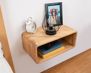 Indian Handmade Eco-Friendly Modern Floating <b>Nightstand</b> 3-Drawer Storage Wall-Mounted Bedroom Living Room Hotel-Style Home Decor - Product Image 3