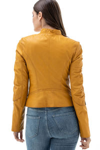 Chaqueta de cuero a la moda con estilo para mujer, cuero genuino de alta calidad con logotipo personalizado, chaquetas cómodas transpirables de color - Product Image 3