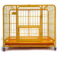 Vente en gros de cages pliantes en métal pour chiens, multicolore, deux portes, pour l'extérieur, grandes cages pour animaux de compagnie, caisse pour chiens