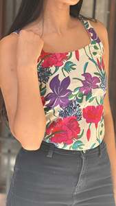 เสื้อผู้หญิงผ้าฝ้ายทอลายดอกไม้แขนกุดตัวยูคอสำหรับฤดูร้อนแบบอินเดียทันสมัยซักได้สไตล์ใหม่ - Product Image 2