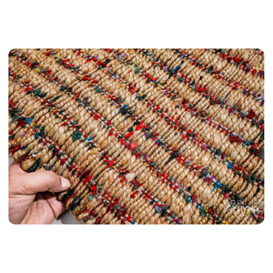 Alfombra de yute tejida a mano con hilo de PET multicolor natural, alfombra ecológica y duradera para dormitorio, sala de estar, decoración del hogar - Product Image 1