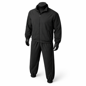 Men’s <b>Black</b> <b>Windbreaker</b> Tracksuit 2 Piece Set Lightweight Windproof Sportswear Jogging Track Suit Custom Logo OEM - Product Image 3
