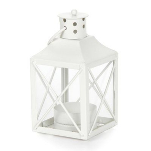 Lanterne en métal blanc miniature en gros pour la décoration de la maison et les événements de mariage, lanterne décorative vintage en fer pour la décoration de table - Product Image 1