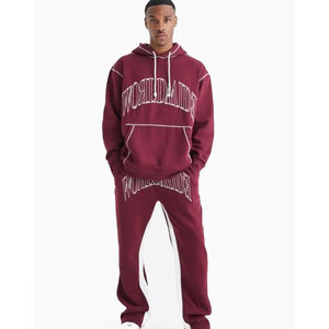 Gran oferta de chándal con estampado de soplo para hombre, chándal de lana gruesa con logotipo personalizado, chándal transpirable para hombre - Product Image 1