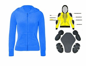 OEM Design Men's & Women's <b>Racing</b> Sportswear Hoodie Black <b>Motorcycle</b> Removable Armours with Protective Kevlar Lining Zipper - Product Image 4