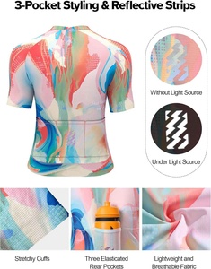 Maillot de cyclisme Full Dye pour femmes Chemises de vélo respirantes pour femmes Hauts de vélo avec poches, vêtements de vélo pour l'équitation sur route - Product Image 2