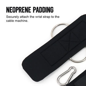 Sangles de poignet en néoprène antidérapantes confortables et résistantes, anneaux en D, sangles de levage, entraînement avec câble de musculation, unisexe - Product Image 2
