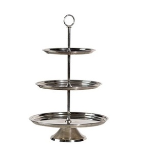 Présentoir à gâteau en métal à finition dorée en relief Présentoir à gâteau de luxe pour mariage et fêtes Plateau à dessert Support à gâteau en métal - Product Image 2