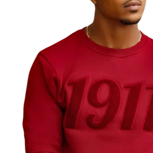 Sudadera de chenilla sólida, jersey de cuello redondo de algodón pesado granate, ropa de fraternidad griega KAP para hombres, informal - Product Image 3