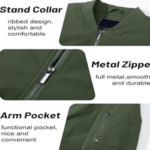 2025 nouveau imperméable Vintage col montant avant Logo Streetwear Bomber OEM haute qualité fermeture éclair veste pour hommes - Product Image 4
