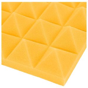 Panneaux acoustiques en mousse MXOWX-003, lot de 4, 0,5 m x 0,5 m, 2 pouces d'épaisseur, forme pyramidale, jaune, pour le contrôle du bruit en studio - Product Image 2