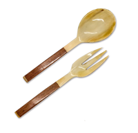 Vente en gros de couverts en corne de buffle personnalisés de haute qualité sel pour crème glacée sucre cuillère à dîner en corne de buffle indienne