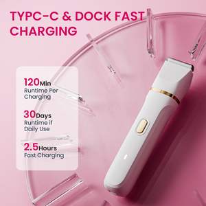 Rasoir électrique rechargeable 5-en-1 pour femme, utilisation humide/sèche, indolore, étanche IPX7, tondeuse bikini pour le visage, le corps, les jambes et les zones intimes - Product Image 4