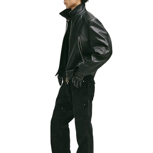 Vestes en cuir personnalisées pour hommes, design de mode en gros OEM, printemps et automne, broderie, loisirs, personnalisées - Product Image 5