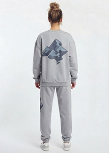 Conjunto de Sudadera y Pantalones de Chándal de Forro Polar Estampado para Mujer, Tallas Grandes, Cuello Redondo, Manga Larga, Ajuste Holgado, Estilo Casual Urbano, Ropa de Invierno - Product Image 5
