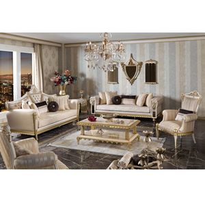 Ensemble de canapés de luxe 8 places en bois de palissandre massif, style moderne du milieu du siècle, écologique, sculpté à la main pour hôtels, appartements et salons - Product Image 1