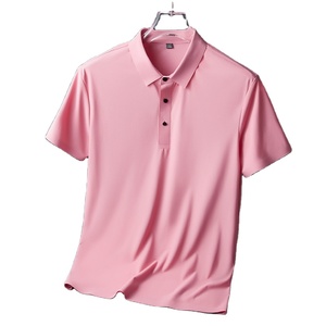 T-shirt Polo Homme à Manches Courtes en Soie Glacée Sans Couture avec Logo Personnalisé OEM, Col Revers, Léger, Respirant, Séchage Rapide - Product Image 1