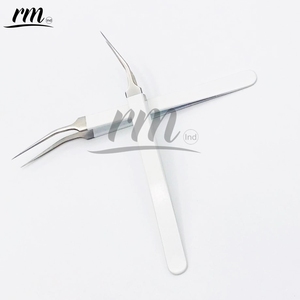 RMI Produit de haute qualité Pointe argentée et pince à cils de couleur enduite de poudre blanche Pointe de point d'isolement à 45 degrés - Product Image 5