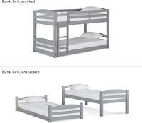 Lit superposé à panneaux en bois de pin et teck massif de style contemporain Prix promotionnel Taille personnalisable Chambre double Queen King Size moderne