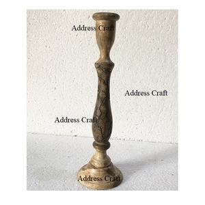 Bougeoirs de pilier en bois rustique bougeoirs en bois de manguier sculptés à la main pour bougies de pilier dans la décoration intérieure articles de décoration de salon - Product Image 6