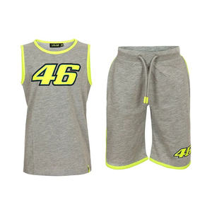 VR46 for VALENTINO ROSSI KIDS' SUMMER <b>SET</b> Comfortable Short Sleeve Bamboo Tank <b>Top</b> <b>and</b> <b>Trousers</b> Soft Fabric - Product Image 1