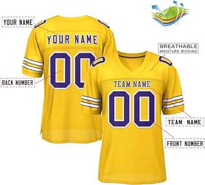 เสื้อฟุตบอลอเมริกันพิมพ์ลายปักมีสไตล์เสื้อกีฬา2024ออกแบบได้ตามต้องการขนาดพิเศษ - Product Image 1