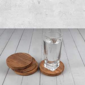 ไม้อะคาเซียรองแก้วกลม ป้องกันโต๊ะ เคาน์เตอร์ และพื้นผิวจากรอยน้ําหรือความเสียหาย | ตกแต่งบ้านและสํานักงาน - Product Image 5