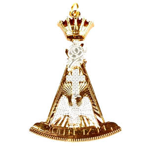 Insignes de col en cuir brodés à coudre pour le 18e Degré Maçonnique Couronne d'Or 2025 - Tailles et couleurs personnalisables - Product Image 1