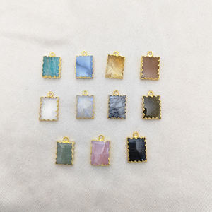 Pendentifs en pierres précieuses naturelles - Charmes en argent sterling 925 en vrac pour la fabrication de colliers DIY - Product Image 1