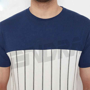 Camiseta de algodón a rayas para hombre, camiseta informal de manga corta con cuello redondo, tela suave, ropa de calle de verano, de moda para todos los días Top, estilo clásico - Product Image 3