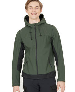 Veste d'extérieur personnalisée Softshell imperméable et respirante à col montant veste de sport d'automne pour hommes High Street écologique - Product Image 1