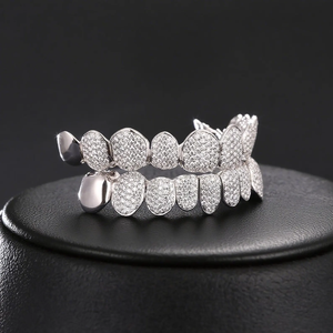 Tendance hommes et femmes Fine Grillz élégant 925 argent coupe ronde Moissanite diamant dents bijoux glacé Hip Hop Style cadeau parfait - Product Image 4