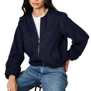 Xu hướng lấy cảm hứng từ Womens máy bay ném bom áo khoác với mềm lót dây kéo phía trước và gân TRIM hoàn hảo cho ngoài trời và du lịch mặc - Product Image 4