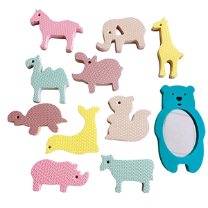 11 Pieces Animal and Bear with Plastic <b>Mirror</b> Non-Toxic EVA Educational Construction Toy Set 2cm Thick Soft Building Blocks - Product Image 3
