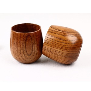 Taza para beber de madera hecha a mano para acampar al aire libre, taza de té rústica de madera hecha a mano, taza de café de madera Natural maciza - Product Image 3
