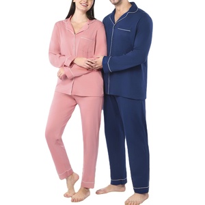 Conjunto de pijama ligero para hombre, ropa de dormir de punto 100% seda para primavera, otoño, verano e invierno, ropa de casa transpirable con logotipo frontal - Product Image 1