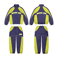 Ensemble de survêtement décontracté coupe-vent respirant en Spandex/Polyester pour femme, grande taille, avec logo personnalisé, idéal pour l'hiver