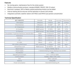 Station météo ultrasonique montée sur véhicule la plus vendue Vitesse du vent Direction Température Humidité pour la surveillance climatique - Product Image 4